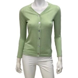Charlotte Kellogg Boutique Silk Cashmere Knit Cardigan Size L